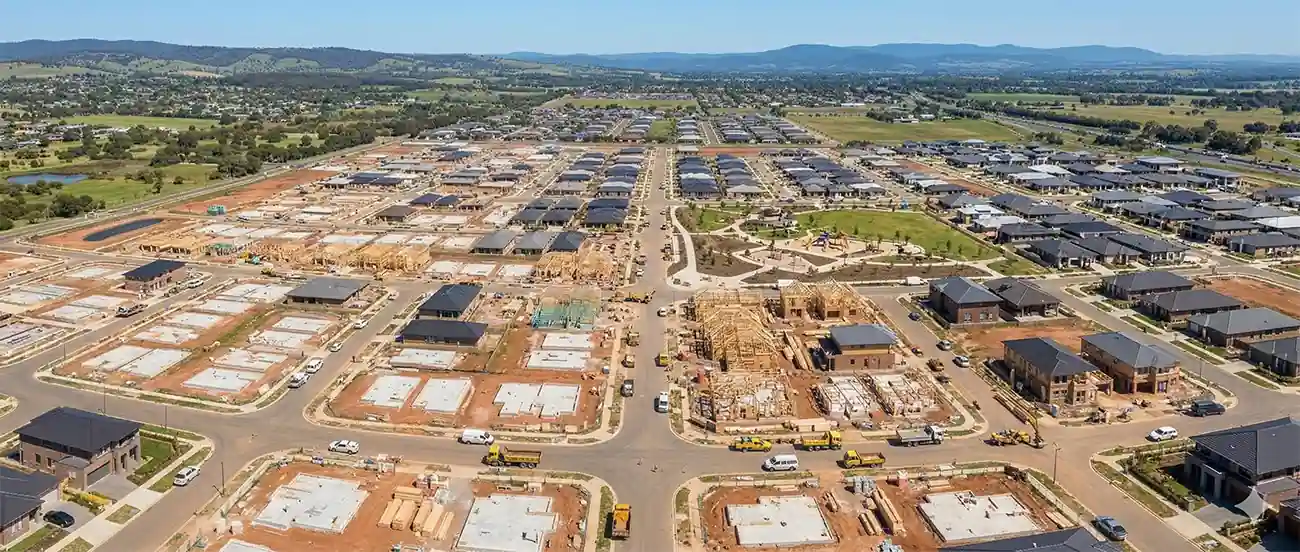 Victorian property development aerial view